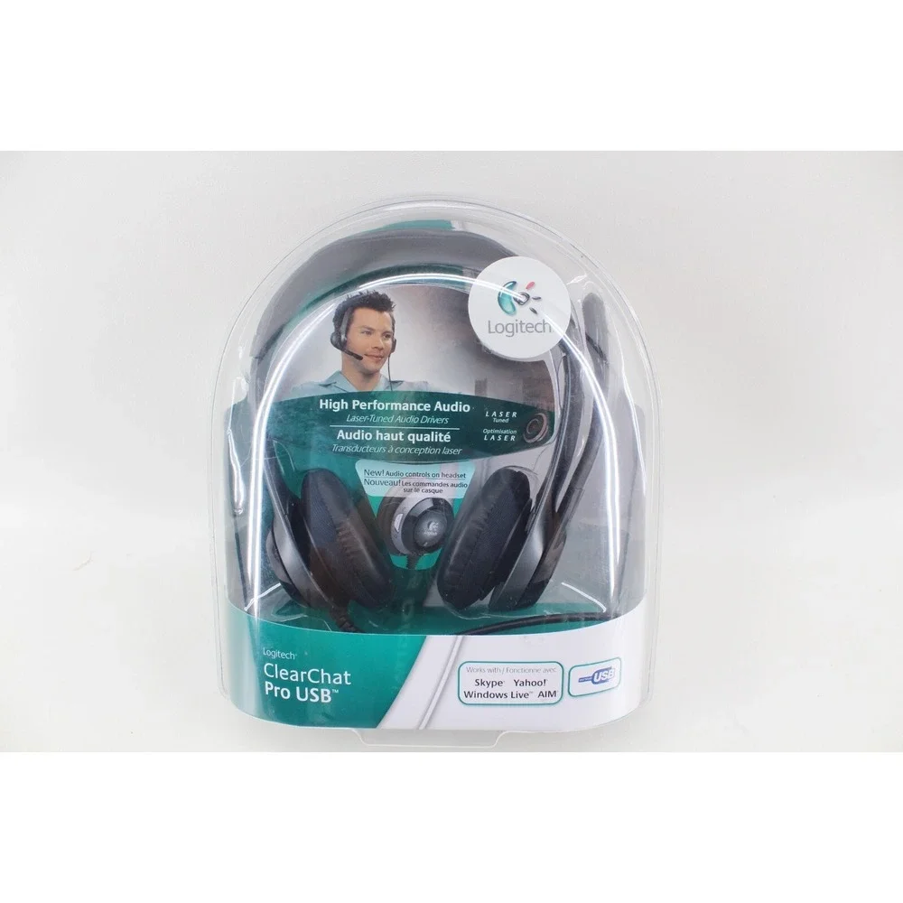 Logitech ClearChat Clear Chat Pro USB Black Headband Headsets‎ model 981-000010